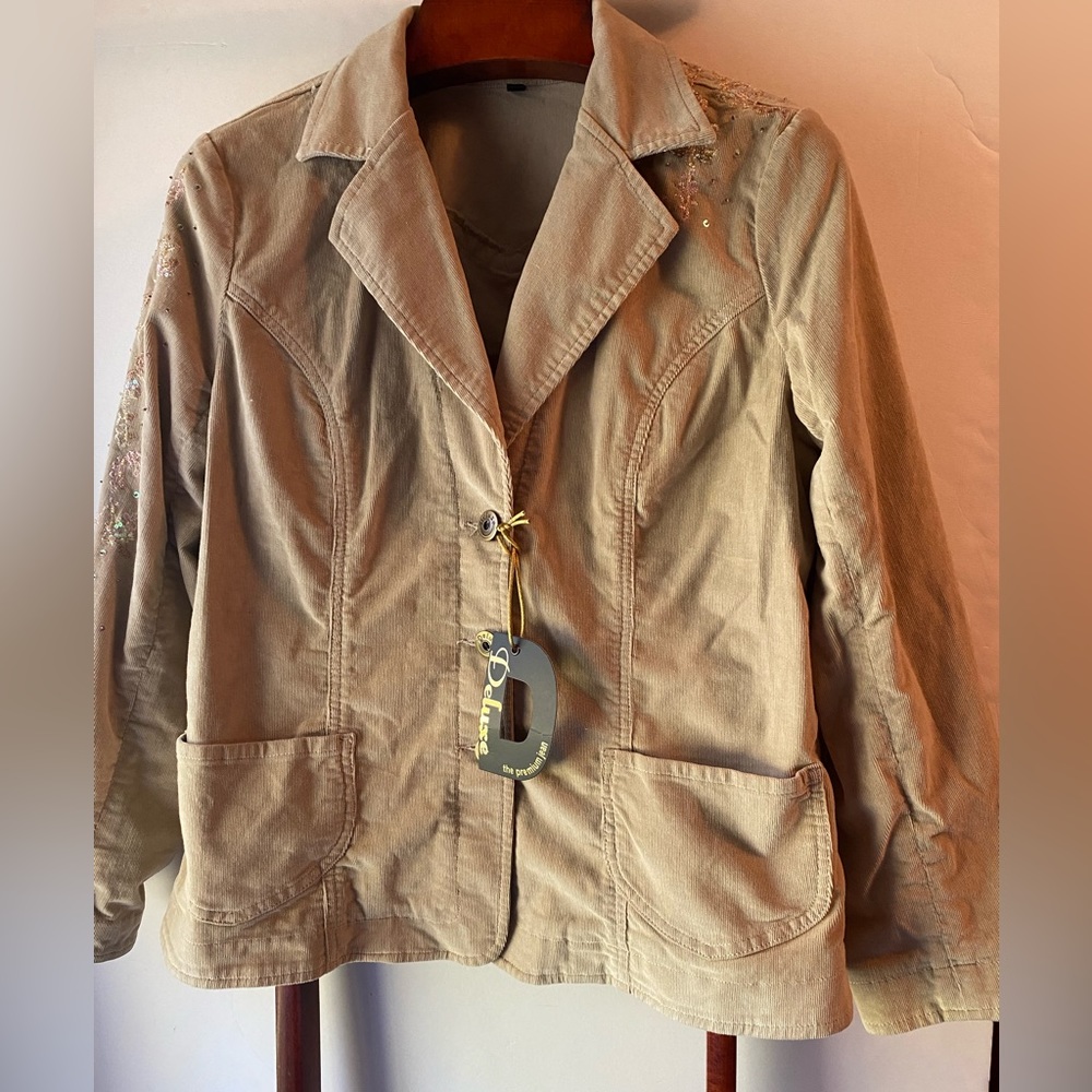Deluxe LA Blues 16W Embellished Corduroy Jacket NWT‎